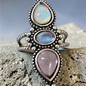 Festival Ready Bohemian Ring – Multi-Stone Artisan Statement